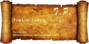 Tomics Petra névjegykártya